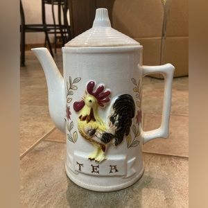 Country Style Rooster Brand Bay Island Tea Pot 8”T X 6.25W Made In Japan